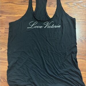 Victoria's Secret Black Racerback Tank with 'Love Victoria' Script